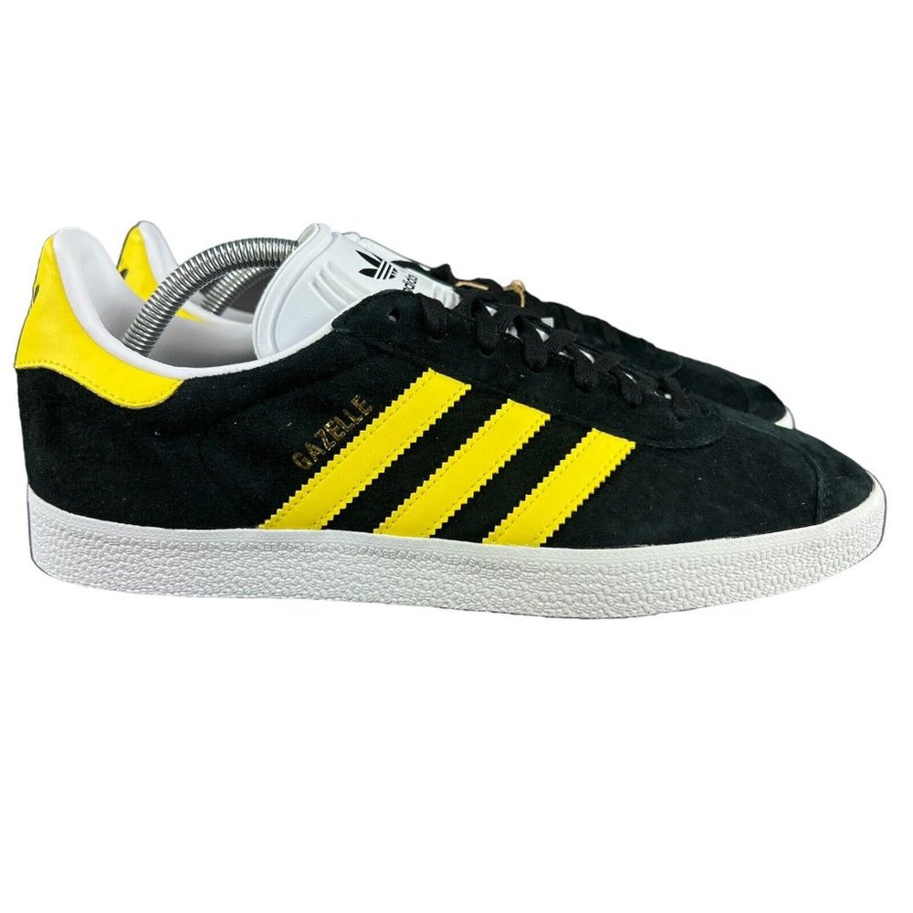 Adidas Originals Gazelle Core Black Yellow Suede Shoes IG0669 Men's Sz 7.5 - 12